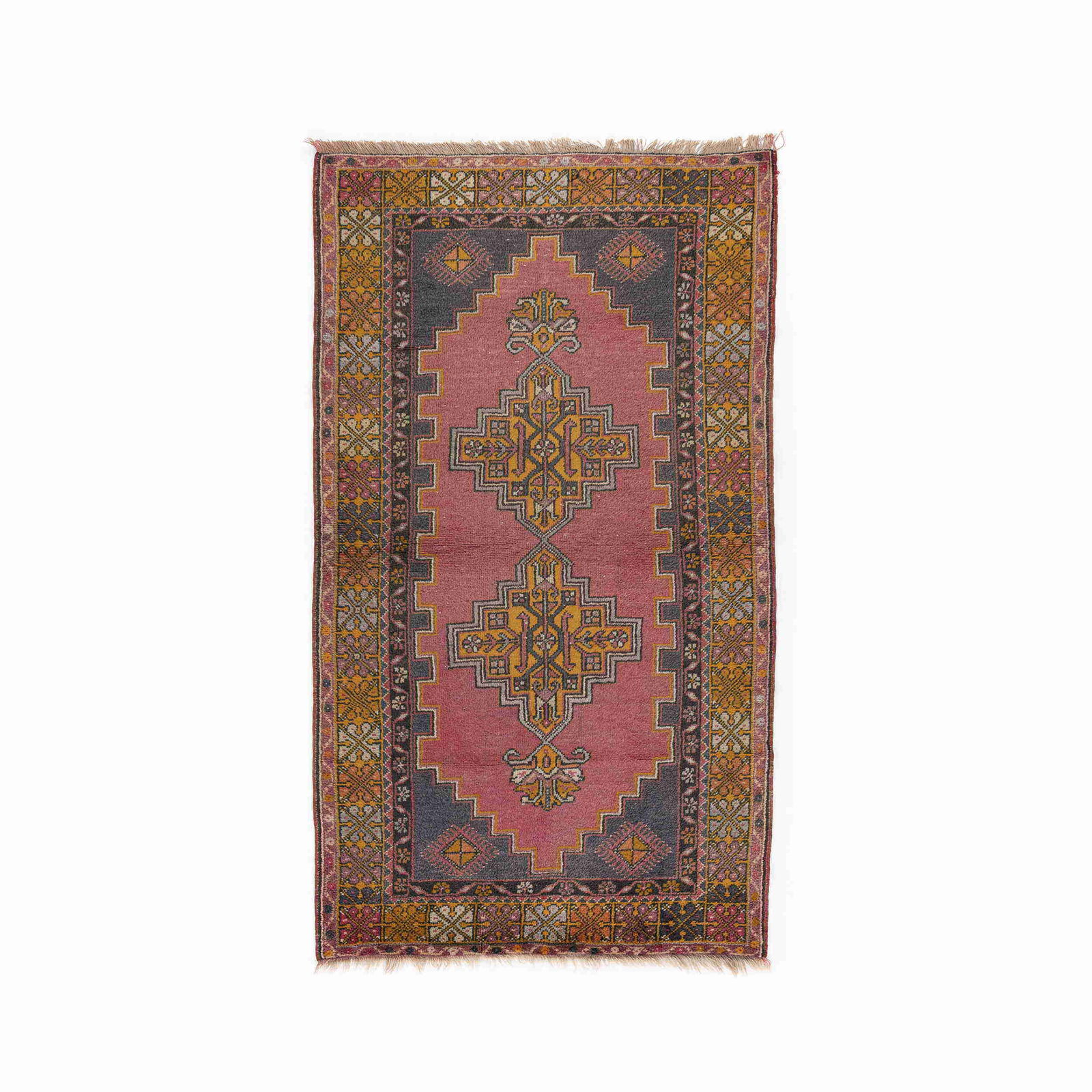 Authentic Handmade Anadol Wool Carpet 47.2 x 82.7: Authentic Handmade Anadol Wool Carpet 47.2 x 82.7 This exquisite Authentic Handmade Anadol Carpet showcases a rich heritage of craftsmanship. Made from high-quality wool on wool, it features double kn