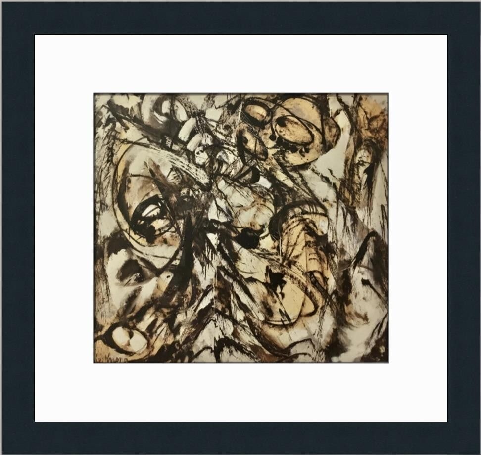 Lee Krasner The Guardian Abstract Expressionism Framed Print 16x16: Lee Krasner The Guardian Abstract Expressionism Framed Print 16x16 This custom framed print titled "The Guardian" by renowned artist Lee Krasner features an abstract expressionist style. Created in 20
