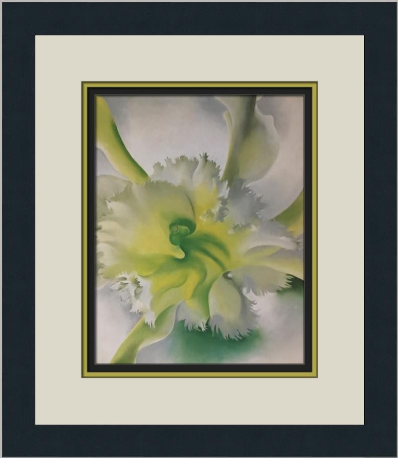 Georgia O'Keeffe An Orchid Custom Framed Print 1982 Abstract Modernism: Georgia O'Keeffe An Orchid Custom Framed Print 1982 Abstract Modernism This stunning custom framed print titled "An Orchid" by renowned artist Georgia O'Keeffe showcases her signature abstract moderni
