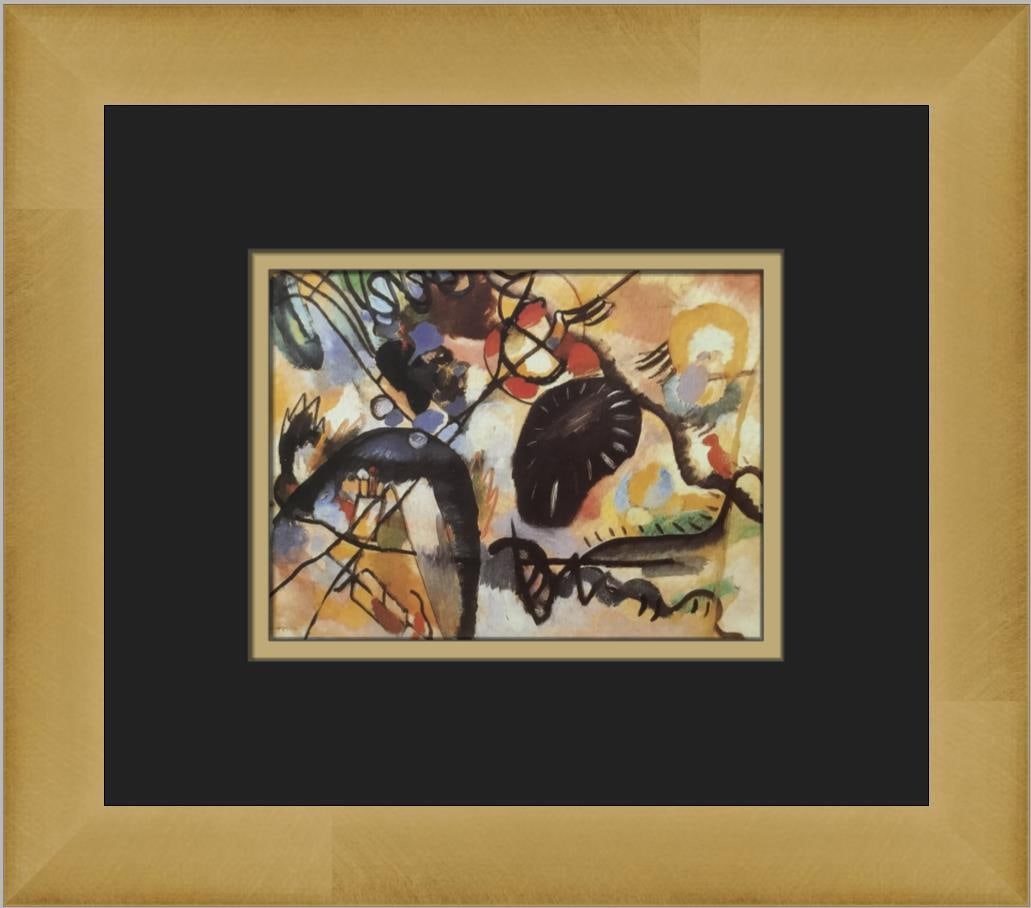 Wassily Kandinsky Black Spot I Custom Framed Offset Lithograph Print: Wassily Kandinsky Black Spot I Custom Framed Offset Lithograph Print This stunning custom framed print titled 'Black Spot I' showcases the abstract artistry of renowned artist Wassily Kandinsky. Measu