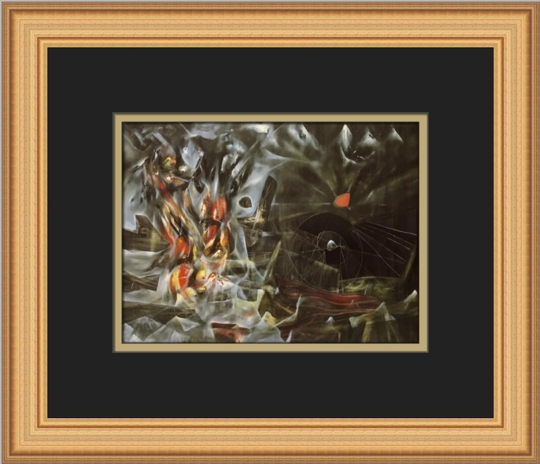 Matta The Disasters of Mysticism Custom Framed Art Print 2002: Matta The Disasters of Mysticism Custom Framed Art Print 2002 Experience the captivating essence of Matta's work with this custom framed print titled 'The Disasters of Mysticism'. Measuring 14 in. in