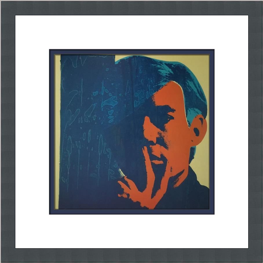 Andy Warhol Self-Portrait Custom Framed Pop Art Lithograph 14x14: Andy Warhol Self-Portrait Custom Framed Pop Art Lithograph 14x14 This custom framed print features Andy Warhol's iconic self-portrait, a stunning representation of the Pop Art movement. The artwork is