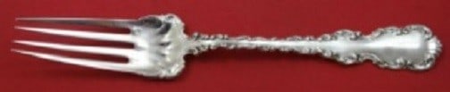 Whiting Louis XV Sterling Silver Cold Meat Fork 7.5 Antique Serving: Whiting Louis XV Sterling Silver Cold Meat Fork 7.5 Antique Serving This exquisite cold meat fork showcases the classic Louis XV pattern by Whiting, crafted from high-quality sterling silver. Dating b