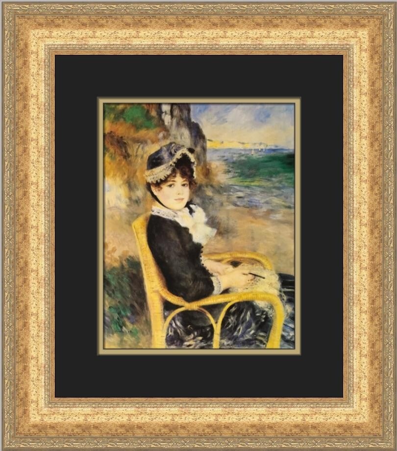 Pierre-Auguste Renoir Down By The Seashore Framed Print 1981: Pierre-Auguste Renoir Down By The Seashore Framed Print 1981 This exquisite custom framed print titled 'Down By The Seashore' by renowned artist Pierre-Auguste Renoir captures the essence of Impressio