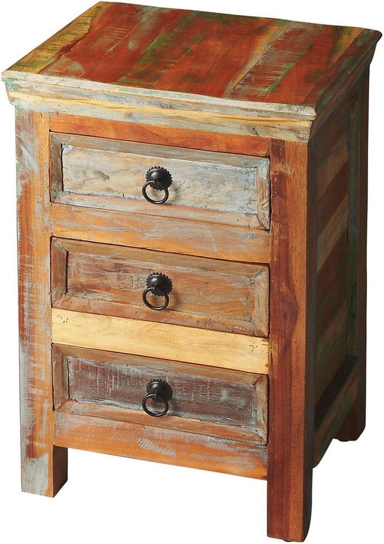 Butler Multi-Color Hand-Painted Arya Accent Chest: Butler Multi-Color Hand-Painted Arya Accent Chest Introducing the Multi-Color Distressed Arya Accent Chest, a stunning piece that blends vintage charm with modern functionality. This accent chest feat