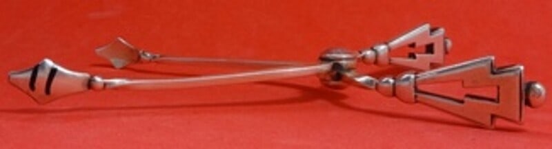 Georg Jensen Pyramid Sterling Silver Sugar Nips 4 3/8" Serving Piece: Georg Jensen Pyramid Sterling Silver Sugar Nips 4 3/8" Serving Piece Enhance your serving experience with these exquisite sugar nips from the Pyramid pattern by Georg Jensen. Crafted from high-quality