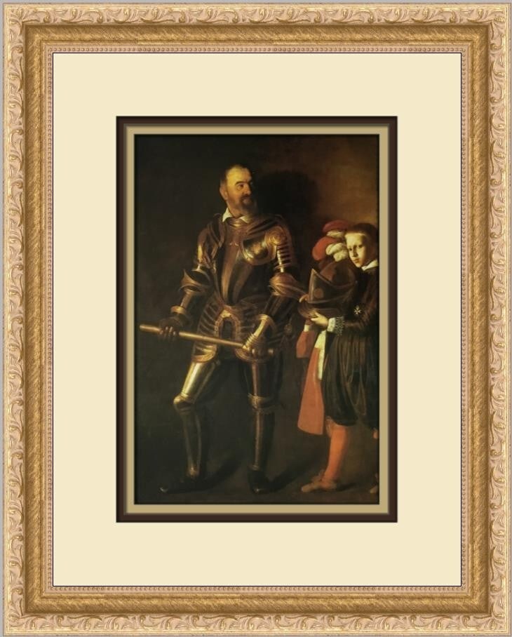 Caravaggio Portrait of Alof de Wignacourt Custom Framed Art Print: Caravaggio Portrait of Alof de Wignacourt Custom Framed Art Print This stunning custom framed print features Caravaggio's renowned artwork, the "Portrait of Alof de Wignacourt." The piece showcases th
