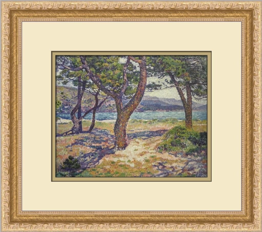 Theo Van Rysselberghe The Mediterranean at Le Lavandou Framed Print 1982: Theo Van Rysselberghe The Mediterranean at Le Lavandou Framed Print 1982 Experience the beauty of Theo Van Rysselberghe's "The Mediterranean at Le Lavandou" with this stunning custom framed print. Thi