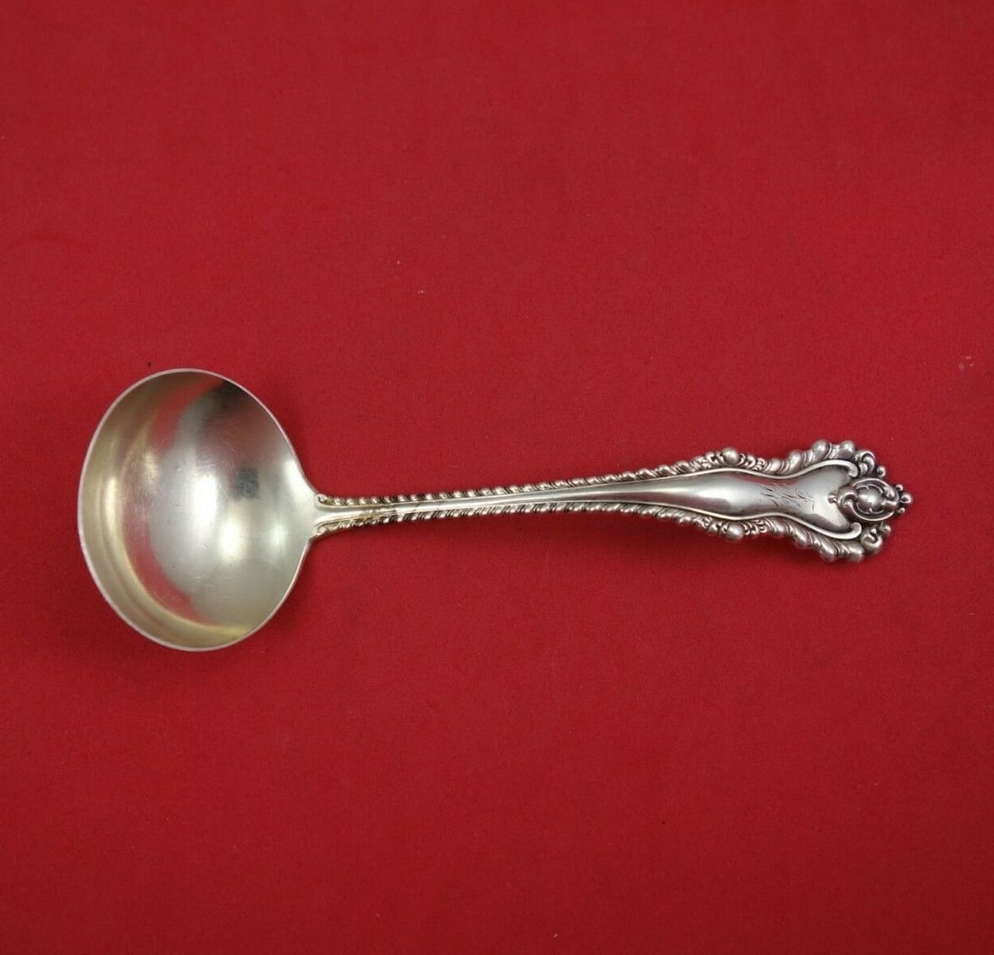 Dominick & Haff Mazarin Sterling Silver Sauce Ladle 5 Inch Plain Bowl: Dominick & Haff Mazarin Sterling Silver Sauce Ladle 5 Inch Plain Bowl Elevate your dining experience with this exquisite 5" sauce ladle from the Mazarin pattern by Dominick & Haff. Crafted between 185