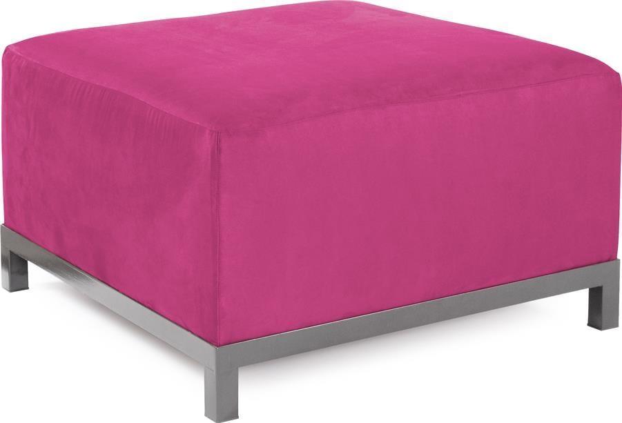 Howard Elliott Fuchsia Ottoman Hollywood Regency Style Hand-Finished: Howard Elliott Fuchsia Ottoman Hollywood Regency Style Hand-Finished Add a splash of color to your space with this vibrant fuchsia ottoman, expertly crafted by Howard Elliott. This stylish piece, feat