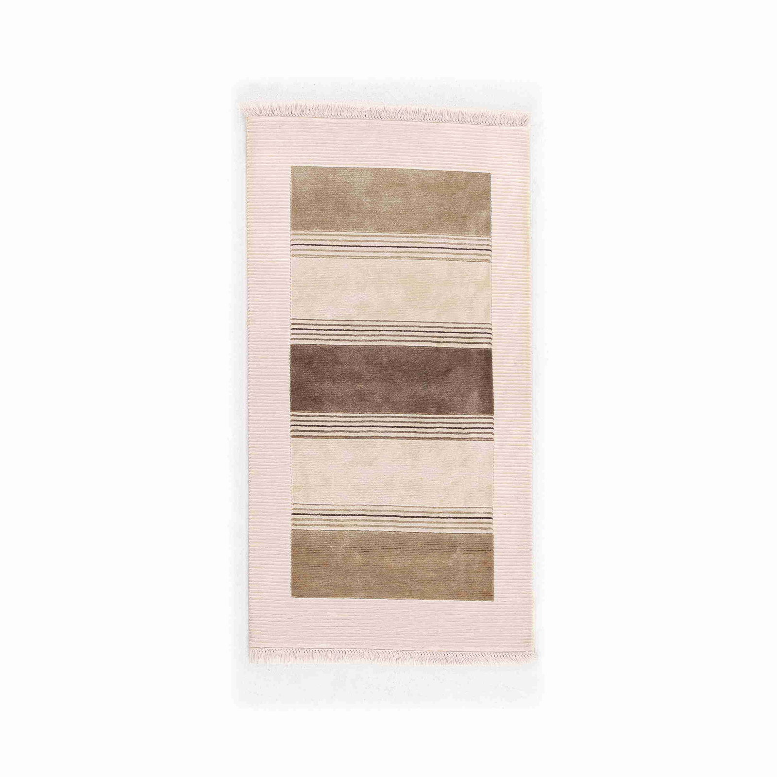 Handmade Modern Wool on Cotton Carpet 31.9x59.1: Handmade Modern Wool on Cotton Carpet 31.9x59.1 This authentic handmade modern carpet is crafted from high-quality wool on cotton, featuring a double knot weaving technique for durability and elegance