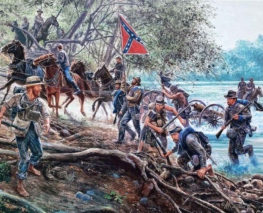 Mort Kunstler Maryland My Maryland Framed Print 17 x 20 Multi-Color: Mort Kunstler Maryland My Maryland Framed Print 17 x 20 Multi-Color This stunning print titled "Maryland, My Maryland" by renowned artist Mort Kunstler captures the essence of historical men in a beau