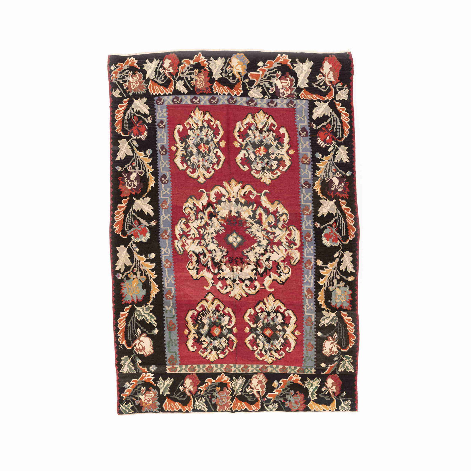 Authentic Gocmen Handmade Wool Kilim 86.6 x 129.9 Inches: Authentic Gocmen Handmade Wool Kilim 86.6 x 129.9 Inches Discover the beauty of authentic handmade craftsmanship with this Gocmen Kilim, made from high-quality wool on wool. This flat-woven piece show