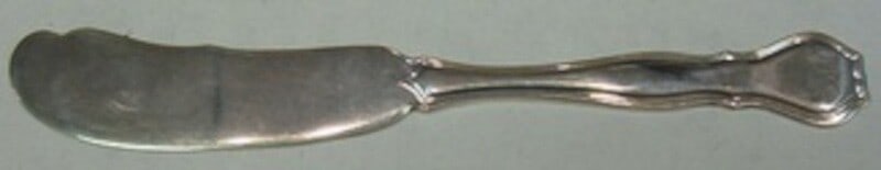 Wallace Nile Sterling Silver Butter Spreader 6 1/8" Flat Handle: Wallace Nile Sterling Silver Butter Spreader 6 1/8" Flat Handle This exquisite butter spreader from the Nile pattern by Wallace is crafted from high-quality sterling silver, showcasing a flat handle d