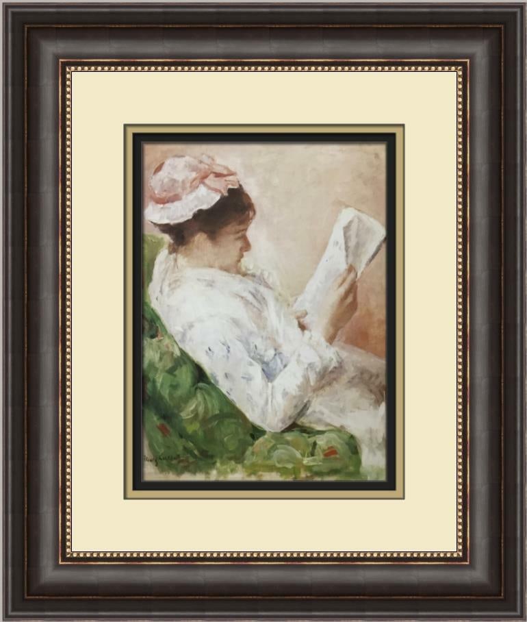 Mary Cassatt Portrait of Lydia Cassatt Custom Framed Print 15 x 18: Mary Cassatt Portrait of Lydia Cassatt Custom Framed Print 15 x 18 This custom framed print features the captivating artwork 'Portrait of Lydia Cassatt' by Mary Cassatt, an iconic figure in Impression