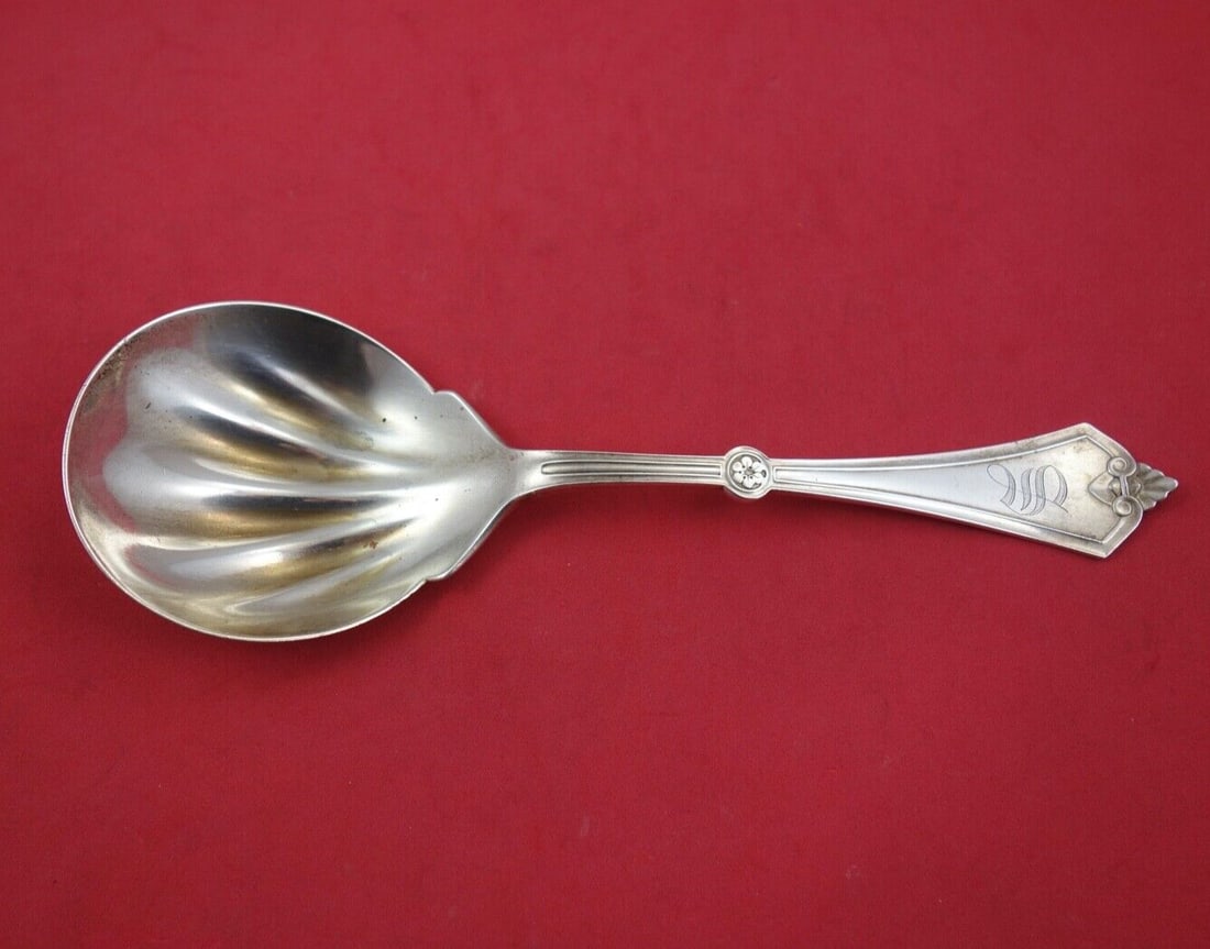 Gorham Rosette Sterling Silver Berry Spoon 8 3/8" Serving Spoon: Gorham Rosette Sterling Silver Berry Spoon 8 3/8" Serving Spoon This exquisite Rosette Berry Spoon by Gorham is crafted from sterling silver, showcasing the elegant Rosette pattern. Measuring 8 3/8" i