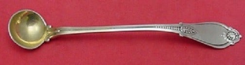 Whiting Armor Sterling Silver Mustard Ladle Goldwashed 5 Inch: Whiting Armor Sterling Silver Mustard Ladle Goldwashed 5 Inch This exquisite mustard ladle from Whiting features a stunning Armor pattern and is crafted from high-quality sterling silver. Measuring 5