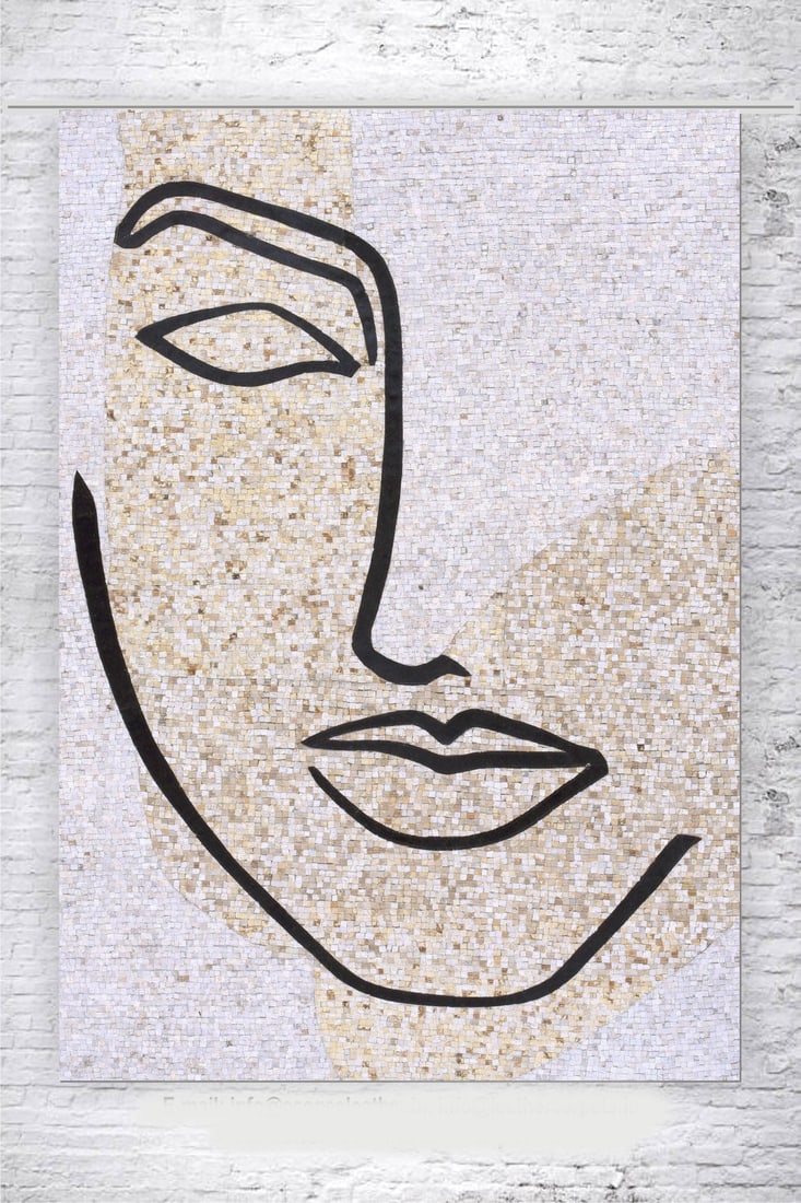 Handcrafted Minimalist Abstract Line Art Patchwork Cowhide Leather Rug 3ft x 5ft (1 of 1)