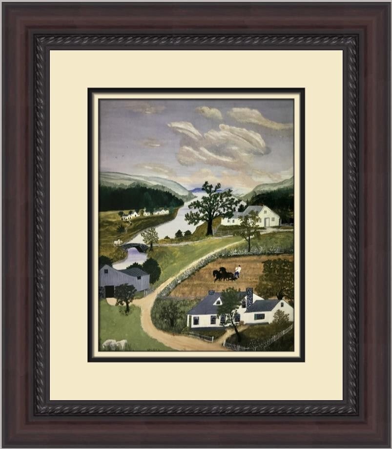 Grandma Moses The Spring in Evening Custom Framed Folk Art Print (1 of 2)