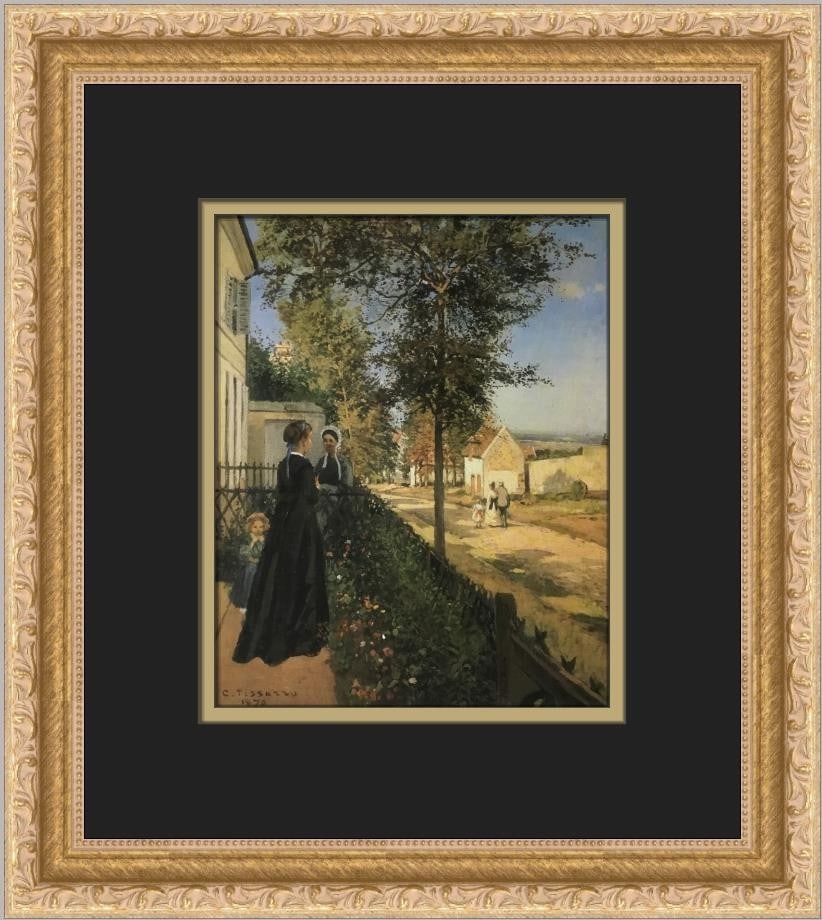 Framed Print of The Conversation by Camille Pissarro 14 x 12 Inch (1 of 2)