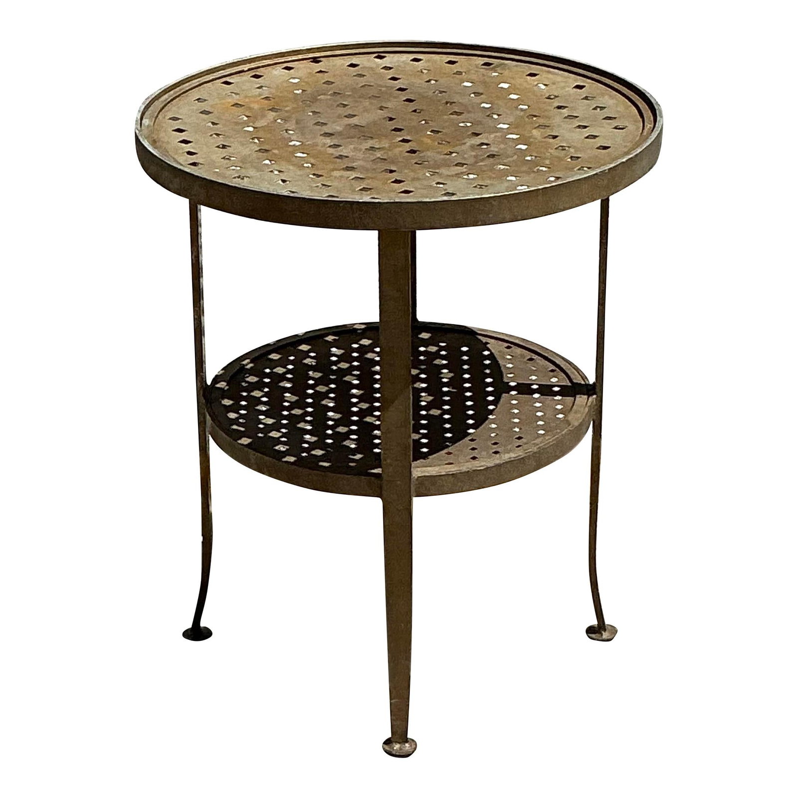 Vintage Regency Brass Metal Side Table with Curved Legs (1 of 8)