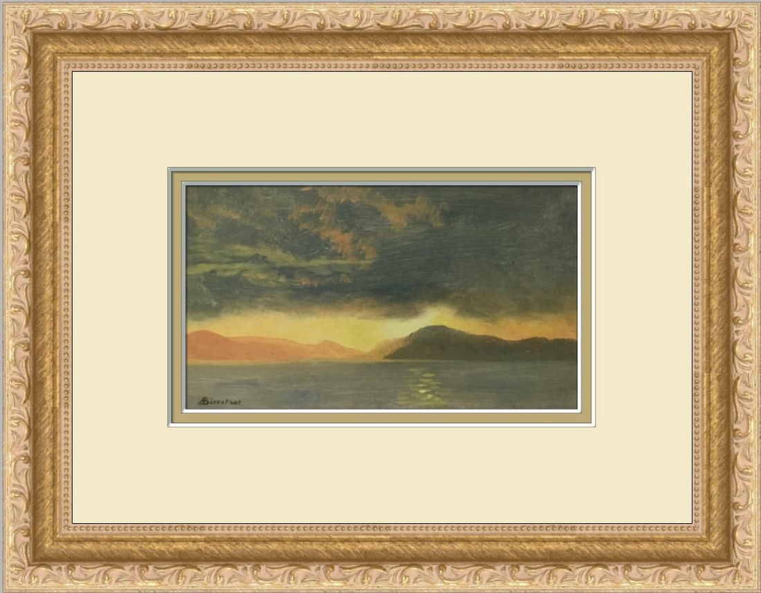 Albert Bierstadt Sunset Custom Framed Offset Lithograph Art Print (1 of 2)