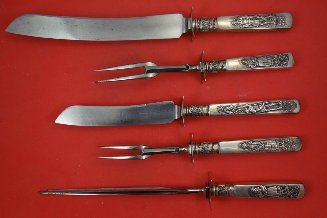 Gorham Fontainebleau Sterling Silver 5-Pc Roast Carving Set (1 of 2)