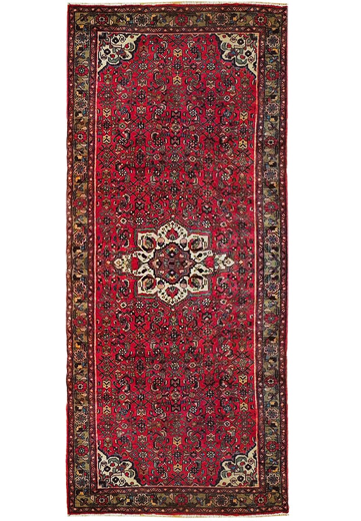Muddy Green Semi-Antique Persian Hamadan Runner 5.5 x 10.11 Handmade Wool (1 of 6)