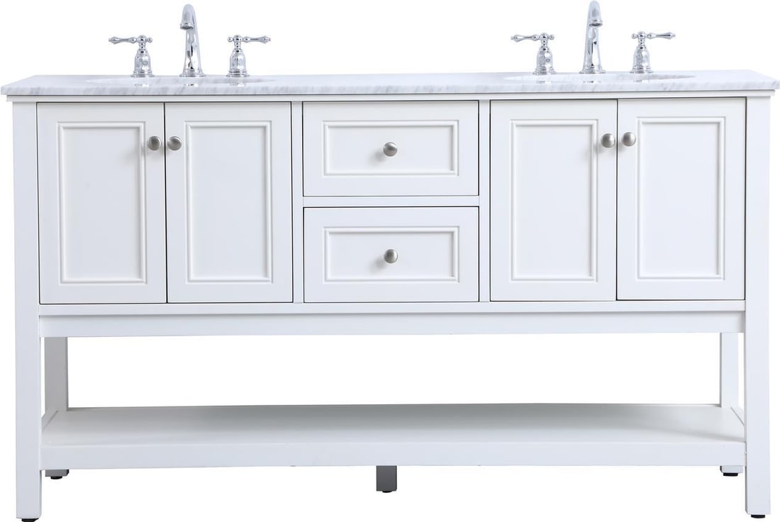 Elegant Lighting 60 Inch Contemporary White Bathroom Vanity Set (1 of 1)