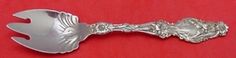 Whiting Sterling Silver Lily Ice Cream Fork 5 3/8" Vintage Silverware: Whiting Sterling Silver Lily Ice Cream Fork 5 3/8" Vintage Silverware Indulge in a touch of elegance with this Lily by Whiting Sterling Silver Ice Cream Fork. Crafted from high-quality sterling silver