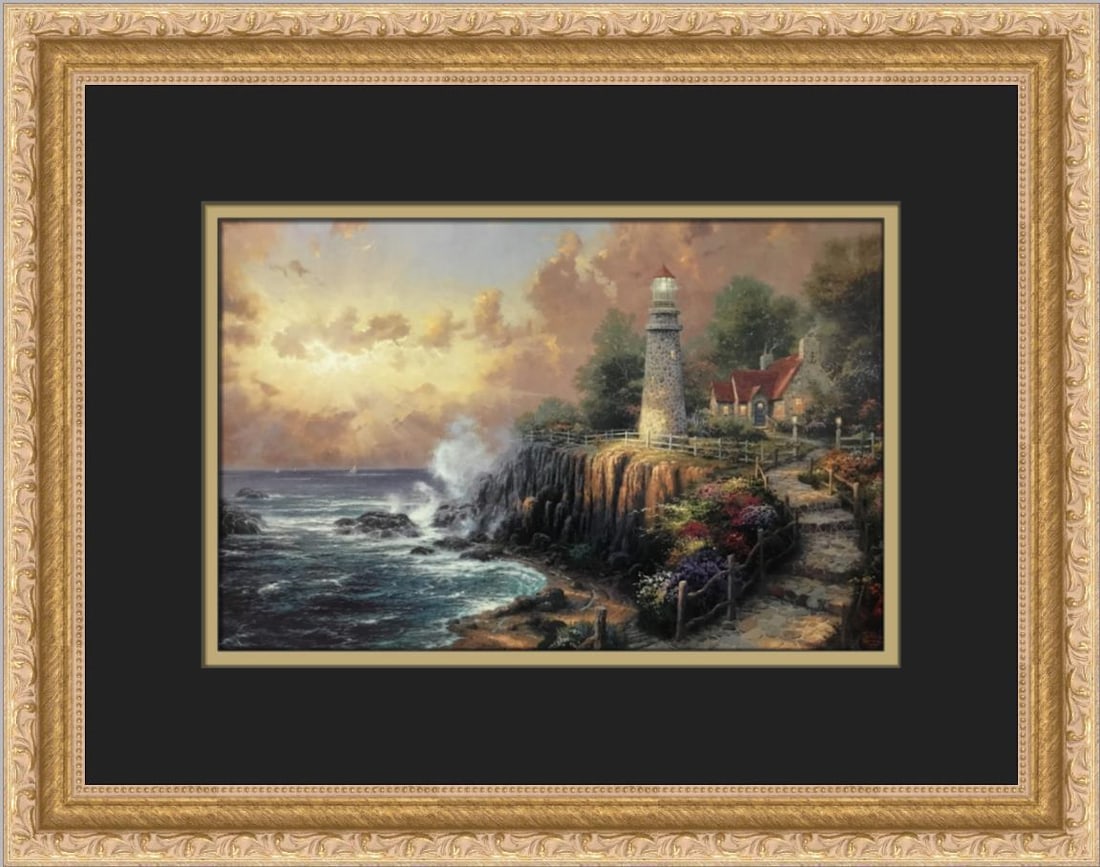 Thomas Kinkade The Light of Peace Framed Print Americana Realism 1996 (1 of 2)