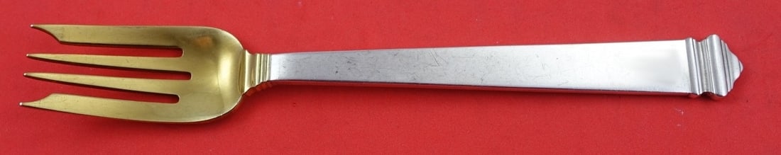 Sterling Silver Salad Fork Hampton Pattern Gold Wash by Tiffany & Co 6 7/8": Sterling Silver Salad Fork Hampton Pattern Gold Wash by Tiffany & Co 6 7/8" This Hampton pattern salad fork by Tiffany & Co. is crafted from sterling silver and features a gold washed finish. Measurin