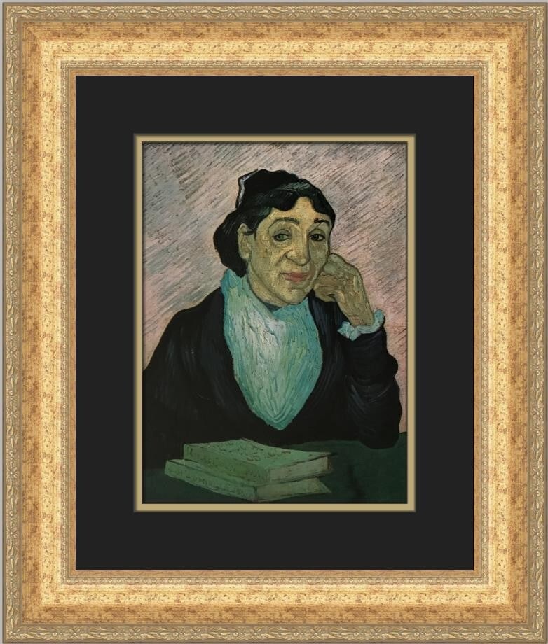 Vincent Van Gogh Madame Ginoux Custom Framed Print 20x17: Vincent Van Gogh Madame Ginoux Custom Framed Print 20x17 This exquisite custom framed print features Vincent Van Gogh's iconic artwork, "Madame Ginoux." Measuring 20 in x 17 in overall, this portrait-