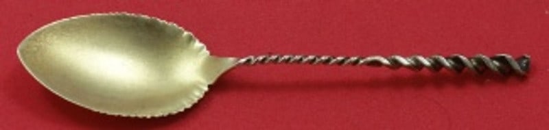Whiting Square Twist #5 Sterling Silver Ice Cream Spoon Gold Wash 5.25in: Whiting Square Twist #5 Sterling Silver Ice Cream Spoon Gold Wash 5.25in This exquisite ice cream spoon, crafted by Whiting, showcases the elegant Square Twist #5 pattern. Made from high-quality sterl