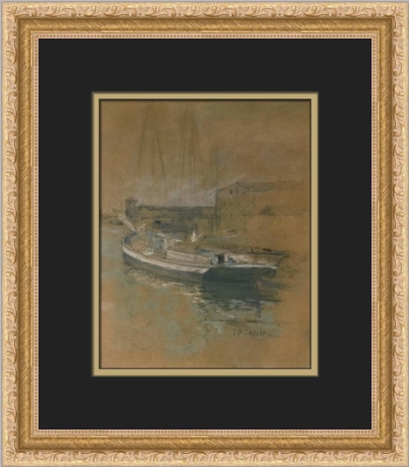 John H Twachtman Newport Harbor Custom Framed Print 1997 Expressionism (1 of 2)