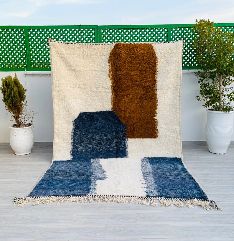 Authentic Handmade Moroccan Berber Wool Area Rug 9.84 x 6.56 Feet (1 of 10)