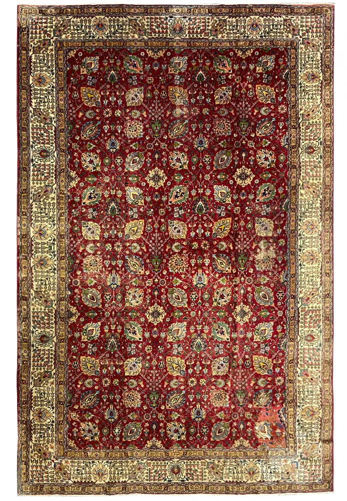 12' x 18' Authentic Persian Tabriz Wool Area Rug Hand-Knotted: 12' x 18' Authentic Persian Tabriz Wool Area Rug Hand-Knotted Free continental US Shipping Transform your living space with this exquisite 12' x 18' Authentic Persian Tabriz Wool Large Rug. A true mas