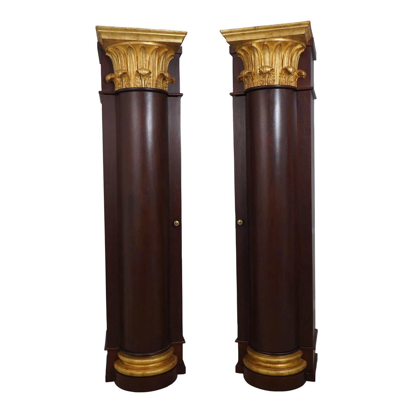 Elegant Large Column Cabinets with Gold Leaf Detailing (1 of 10)