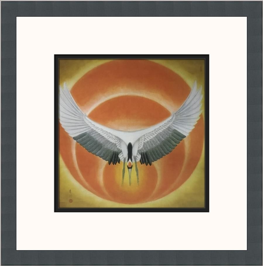 Jia Kede Cranes Series Praying Custom Framed Print 1997 (1 of 2)