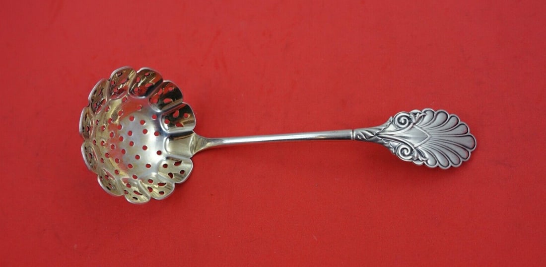 Grecian Gorham Sterling Silver Sugar Sifter Ladle 6 Inch Monogrammed (1 of 2)
