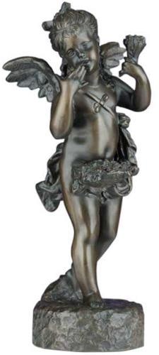 Hand-Painted Resin Cherub Sculpture French Country Style 15.5" (1 of 1)
