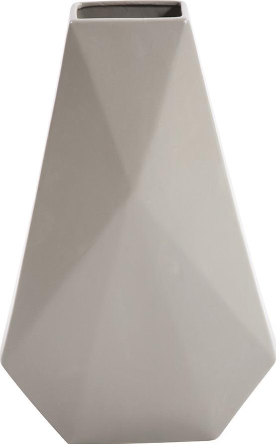 Howard Elliott 15 Inch Chic European Geometric Vase in Matte Stone Finish: Howard Elliott 15 Inch Chic European Geometric Vase in Matte Stone Finish Enhance your home decor with this Chic European Geometric Vase, featuring a modern design in a sophisticated stone finish. Thi