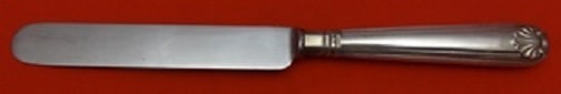 Spaulding and Co Fiddle and Shell Sterling Silver Blunt Knife 9": Spaulding and Co Fiddle and Shell Sterling Silver Blunt Knife 9" This exquisite 9" blunt knife features the elegant Fiddle and Shell pattern by Spaulding and Co. Crafted from high-quality sterling sil