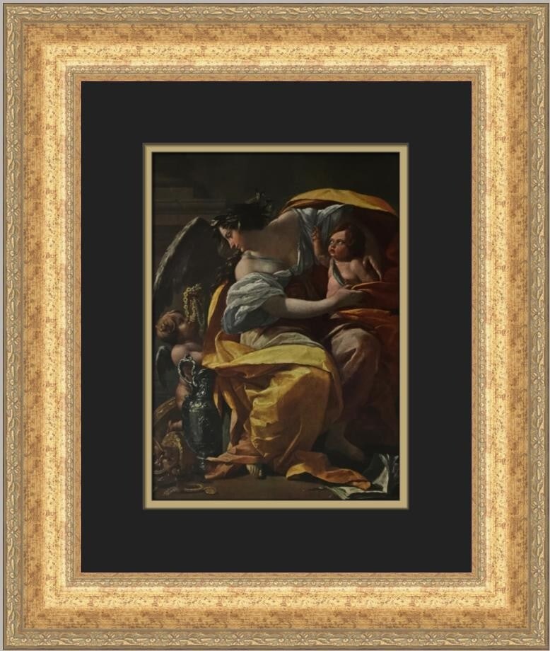 Simon Vouet Wealth Custom Framed Offset Lithograph Art Print: Simon Vouet Wealth Custom Framed Offset Lithograph Art Print This stunning custom framed print titled "Wealth" by artist Simon Vouet captures the essence of art through its Expressionism, Impressionis