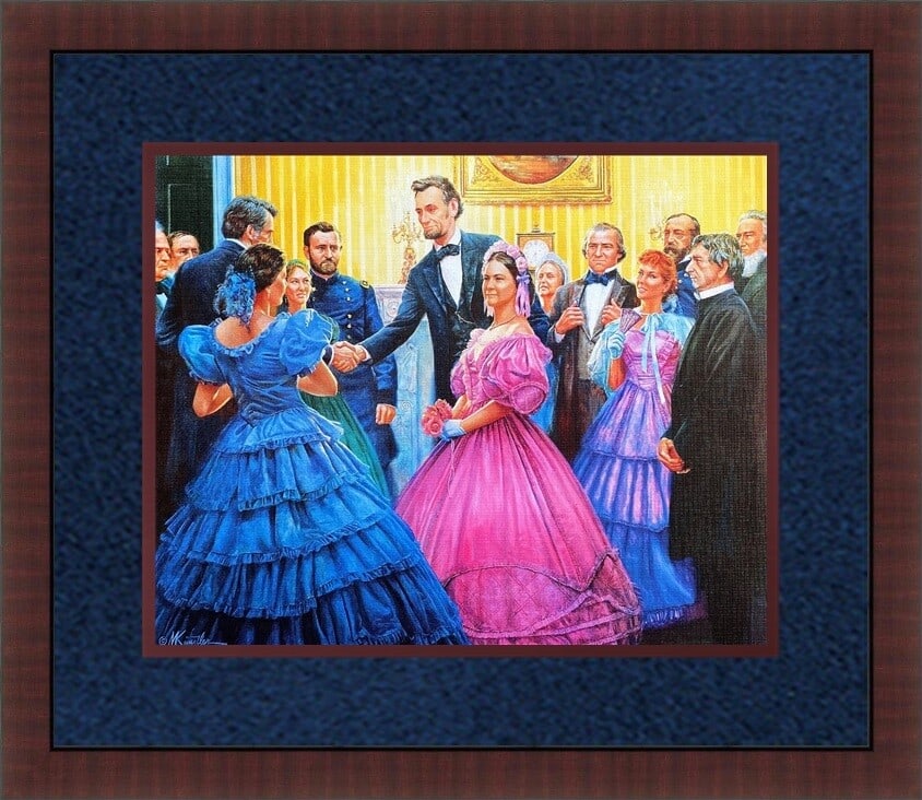 Mort Kunstler Civil War Print Abraham Lincoln Inaugural Ball Framed 15 x 18: Mort Kunstler Civil War Print Abraham Lincoln Inaugural Ball Framed 15 x 18 This custom framed print by Mort Kunstler captures the historical significance of Abraham Lincoln's Inaugural Ball. Produced