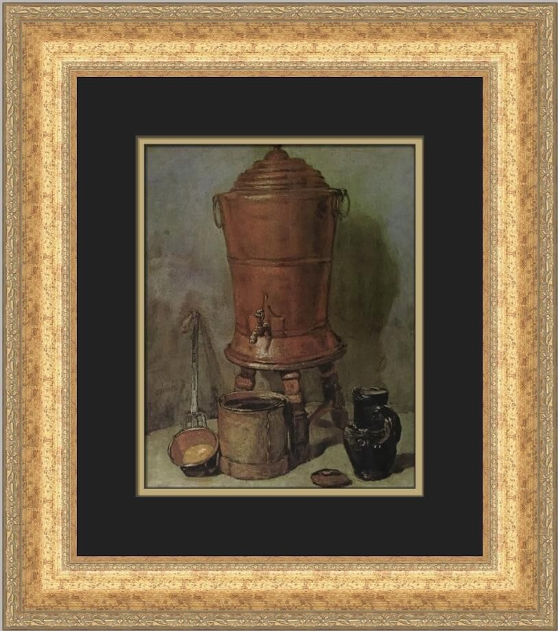 Jean Simeon Chardin The Cooper Cistern Custom Framed Print 19x17 Art: Jean Simeon Chardin The Cooper Cistern Custom Framed Print 19x17 Art This exquisite print titled "The Cooper Cistern" by artist Jean Simeon Chardin captures the essence of Expressionism, Impressionism