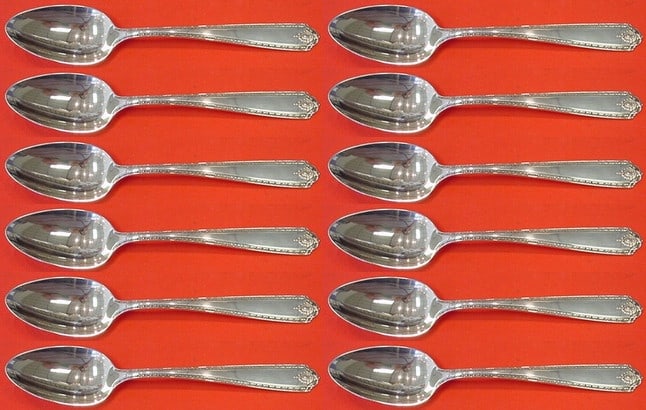 Westmorland Lady Hilton Sterling Silver Soup Spoon Set of 12: Westmorland Lady Hilton Sterling Silver Soup Spoon Set of 12 This exquisite set of 12 place soup spoons features the elegant Lady Hilton pattern by Westmorland. Crafted from high-quality sterling silv