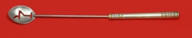 Wallace Aegean Weave Gold Sterling Silver Martini Spoon 10" Custom: Wallace Aegean Weave Gold Sterling Silver Martini Spoon 10" Custom This exquisite Aegean Weave Gold martini spoon by Wallace is a perfect blend of elegance and functionality. Crafted from high-quality