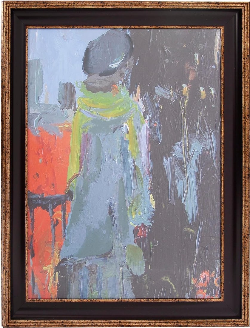 Howard Elliott Chartreuse Scarf Impressionist Canvas Art 22x28: Howard Elliott Chartreuse Scarf Impressionist Canvas Art 22x28 Enhance your living space with this exquisite Chartreuse Scarf Canvas Art. Featuring a vibrant blue multi finish, this hand-finished piec