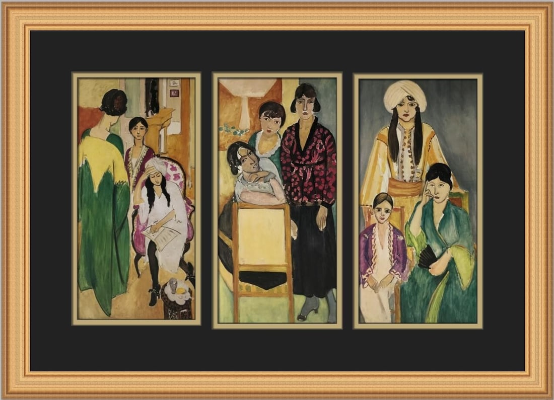 Henri Matisse The Three Sisters Custom Framed Art Print 1980: Henri Matisse The Three Sisters Custom Framed Art Print 1980 This stunning print titled 'The Three Sisters' by Henri Matisse features a modern Divisionist style that captures the essence of contempora